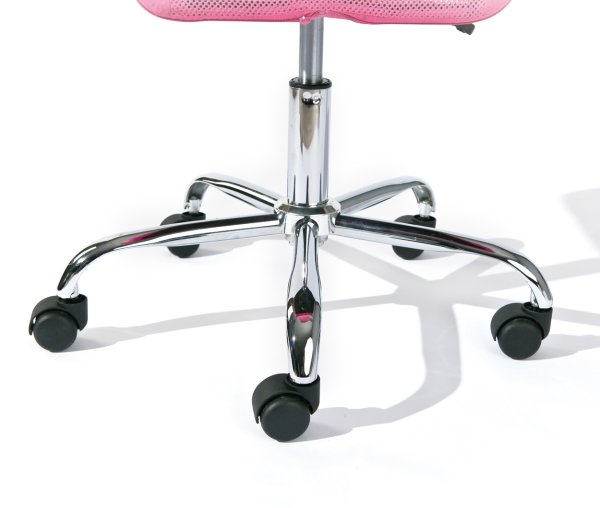 Drehstuhl BONNIE - Metall verchromt, Mesh pink