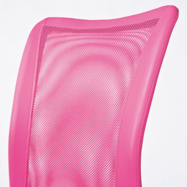 Drehstuhl BONNIE - Metall verchromt, Mesh pink