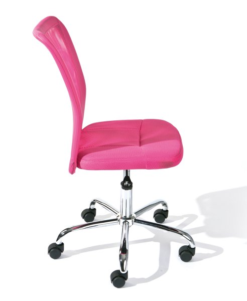 Drehstuhl BONNIE - Metall verchromt, Mesh pink