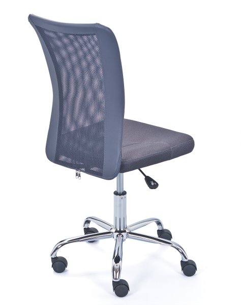 Drehstuhl BONNIE - Metall verchromt, Mesh grau