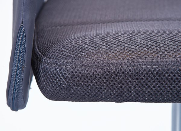 Drehstuhl BONNIE - Metall verchromt, Mesh grau