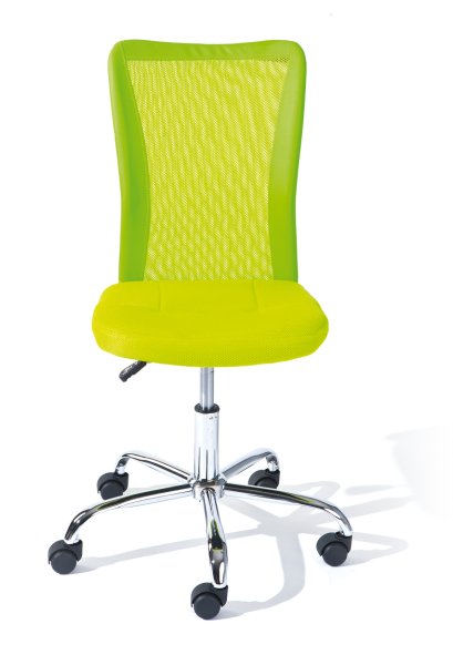 Drehstuhl BONNIE - Metall verchromt, Mesh grün