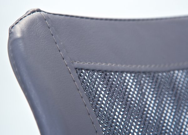 Drehstuhl BONNIE - Metall verchromt, Mesh grau