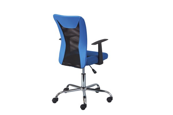 Drehstuhl DONNY - Metall verchromt - Mesh blau