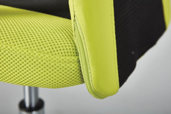 Drehstuhl DONNY - Metall verchromt - Mesh grün