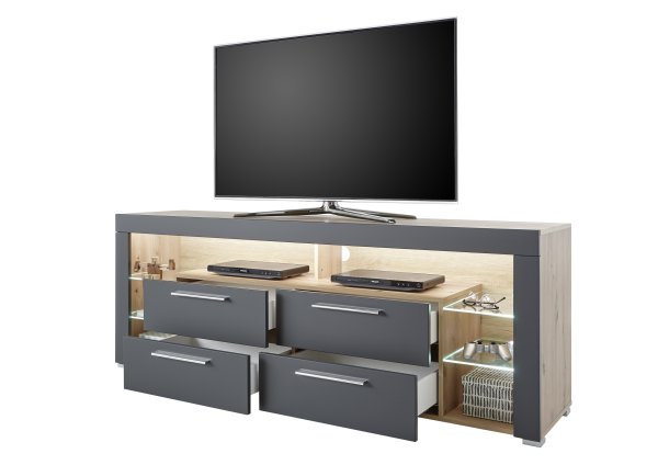 TV Lowboard GOAL 10, Artisan Eiche Dekor/grau matt