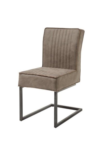 Schwingstuhl LINDA - Microfaser taupe - Gestell Metall schwarz matt