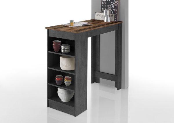 Bartisch MOJITO - Old Style dunkel Nachbildung / Betonoxid