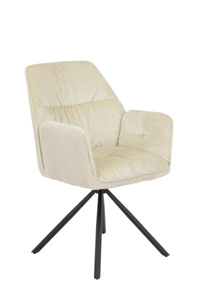 Sessel AMIRA S - Creme - Gestell Metall Schwarz