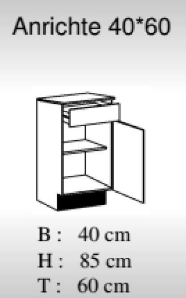 Anrichte TOP 40x60cm, Weiß / Weiß
