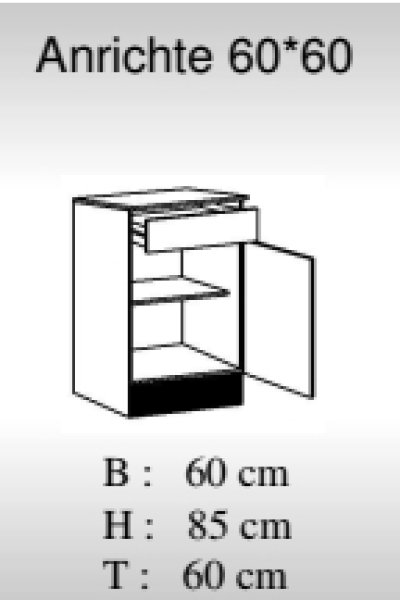 Anrichte TOP 60x60cm, Weiß / Weiß