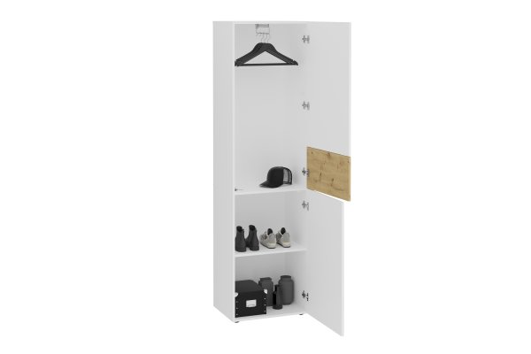 Garderobenschrank BELM 6, Brillantweiß/Artisan-Oak