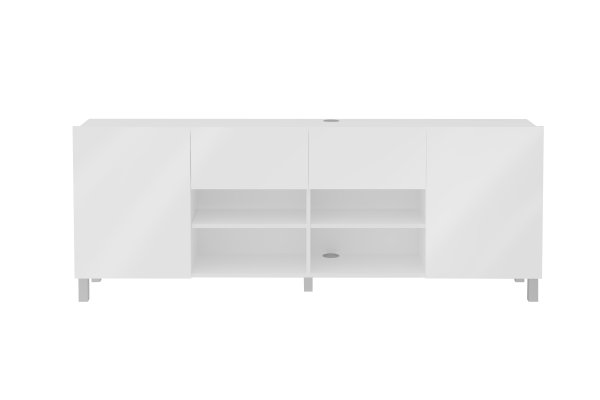 HIFI/TV-Board Brighton 2 XL, Weiß Edelglanz / Hochglanz Weiß