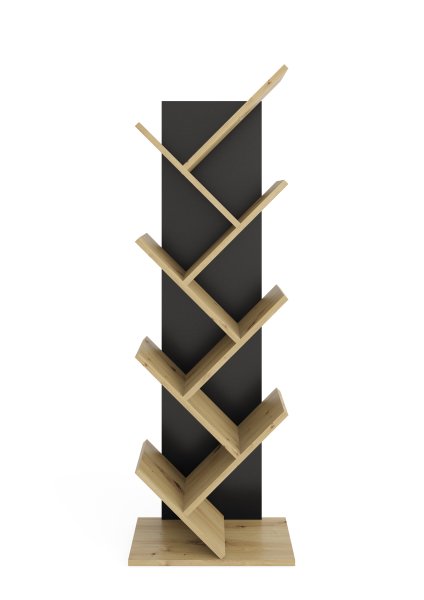 Standregal BÜCHEN 1 - Schwarz/Artisan Eiche
