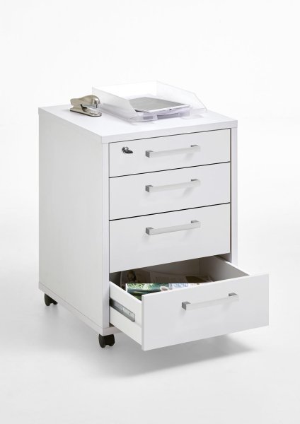 Rollcontainer CALVIA 4, Brillant Weiß