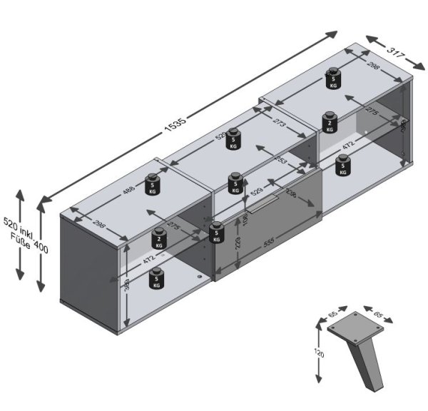 HIFI/TV Board DARK 4 - Schwarz Perlglanz
