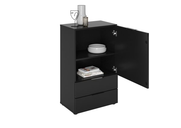 Kommode DARK 5 - Schwarz Perlglanz