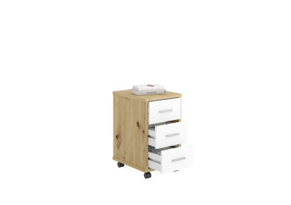 Rollcontainer Diego 2, Artisan Oak/Brilliantweiß