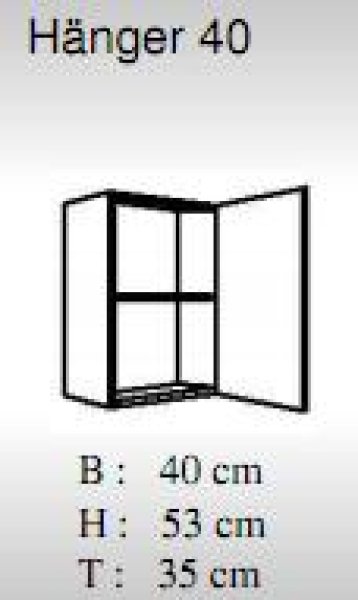 Hängeschrank TOP 40x53cm, Weiß / Weiß