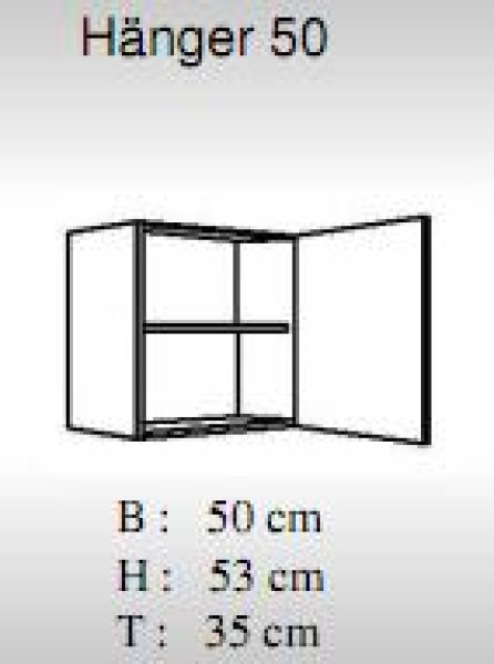 Hängeschrank TOP 50x53cm, Weiß / Weiß