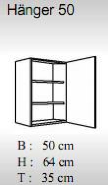 Hängeschrank JANA 50x64cm, Sonoma Eiche Nachbildung / Hochglanz-Lava