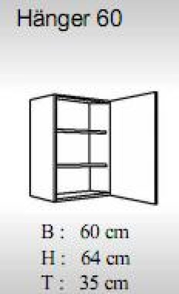 Hängeschrank ALINA 60x64cm, Artisan Eiche Nachbildung / Hochglanz-Weiß