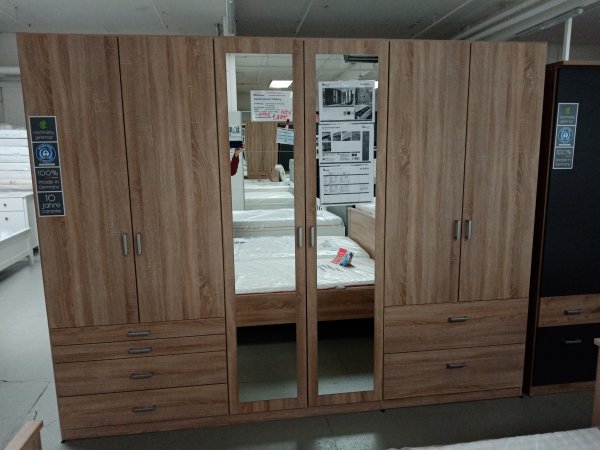 Drehtürenschrank Wildberg 6-trg. - Eiche Sonoma Nb - 271cm