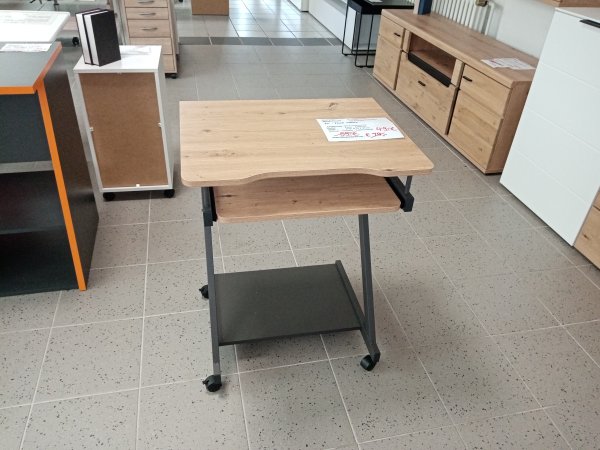 Computertisch auf Rollen - Anthrazit/Eiche