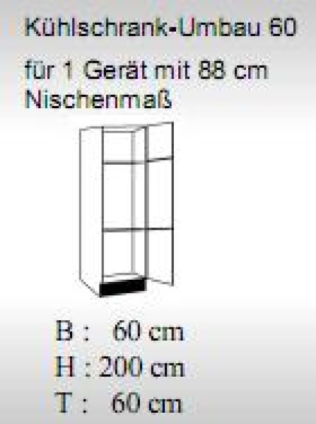 Kühlgeräteumbauschrank SONEA 60x200x60cm, Sonoma Eiche Dekor / Weiß