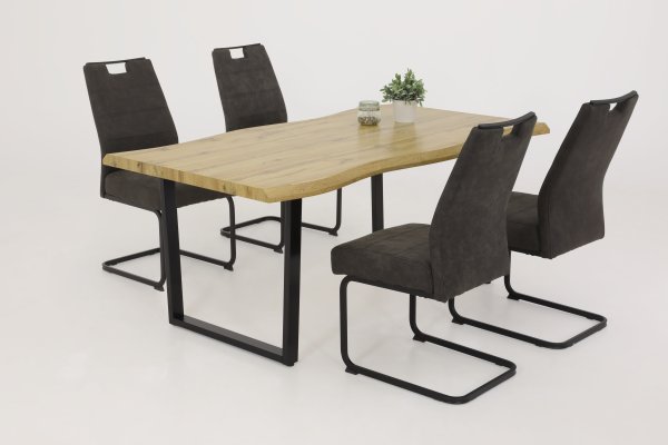 Schwingstuhl KERSTIN S - Vintage anthrazit - Gestell Metall Schwarz