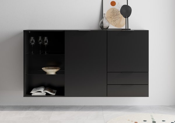 Kommode DARK 5 - Schwarz Perlglanz