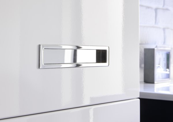 Bad-Hängeschrank MANHATTAN, Grau/MDF Weiss Hochglanz Nachbildung
