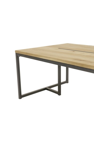Couchtisch MIRO - Eiche massiv/Metall schwarz