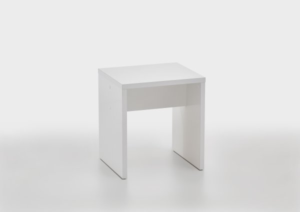 Sitzhocker SCHMINKI 2, Weiß Edelglanz