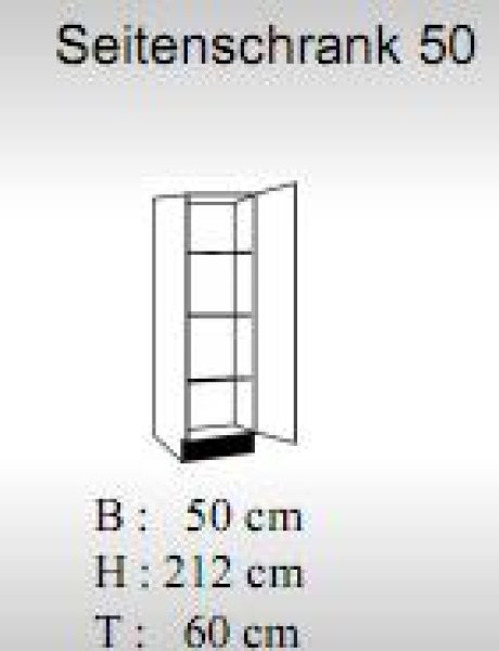 Seitenschrank JUDITH 50x212x60cm, Trüffeleiche / Hochglanz-Weiß