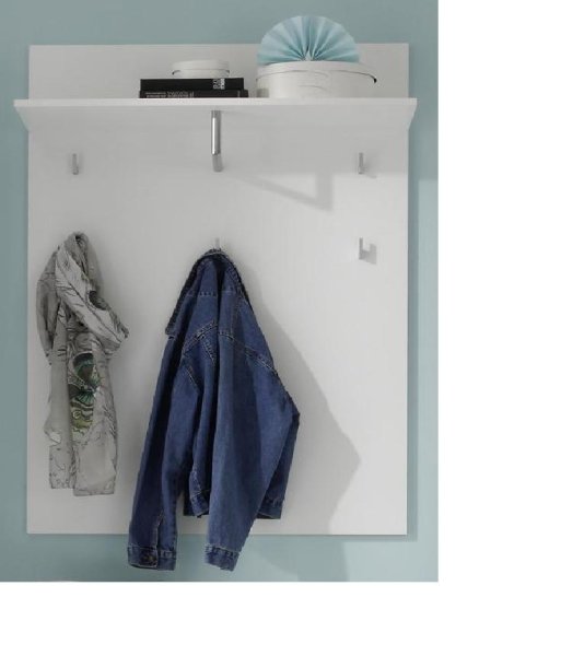 Garderobenpaneel SPICE, Weiß/MDF Weiß Hochglanz Nachbildung