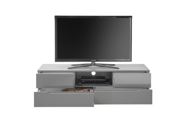 TV Lowboard THESSA, Grau/Grau Hochglanz