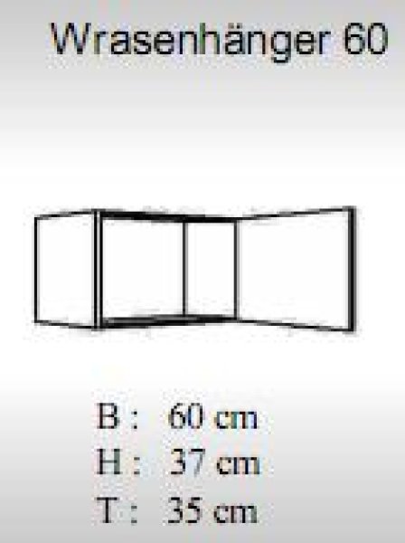 Wrasen-Hängeschrank MATRIX 60x37cm, Weiß / Weiß Kassette