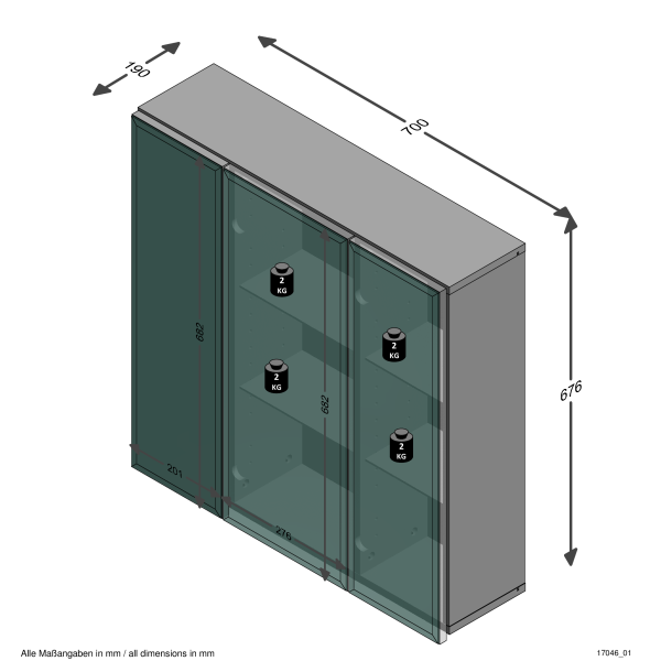 Spiegelschrank ZAMORA 3, Weiss m. Beleuchtung