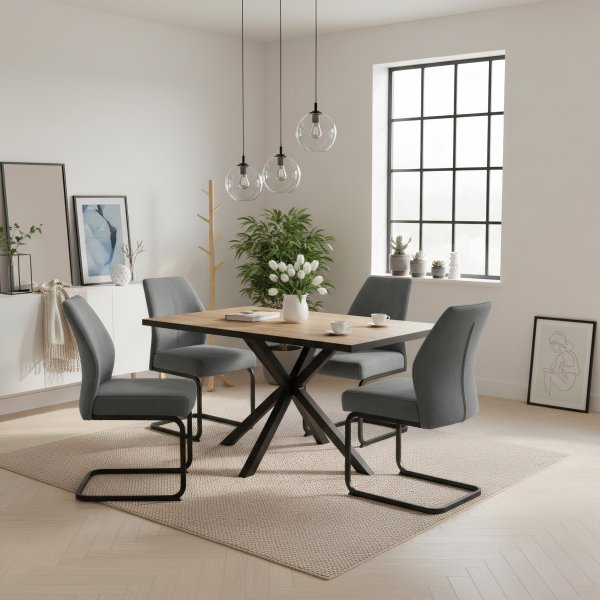 Esstisch CLEO I T - Artisan Eiche/Schwarz