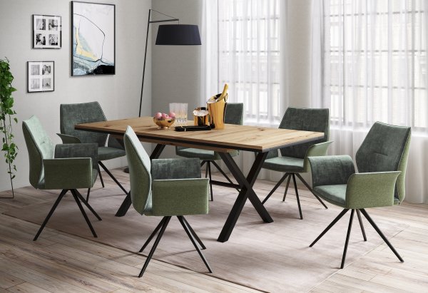 Sessel Susanne I - Vintage Grün - Gestell Metall Schwarz