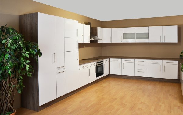 Hängeschrank JUDITH 100x64cm, Trüffeleiche / Hochglanz-Weiß
