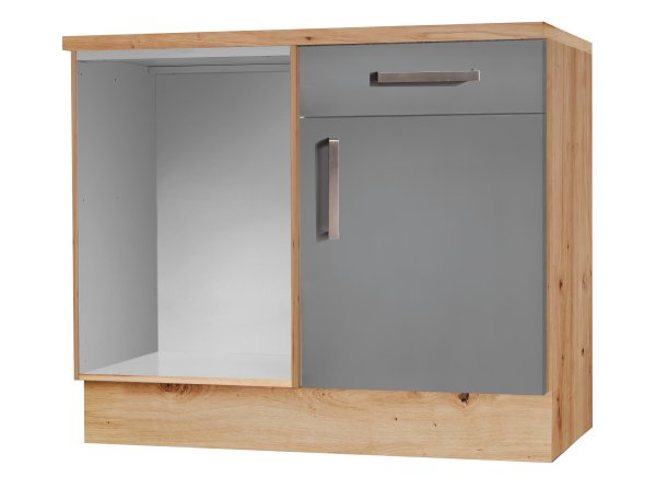 Eckanrichte DARIA/DAVOS 110x86x60cm - Artisan Eiche Nachbildung/Lacklaminat Schiefer