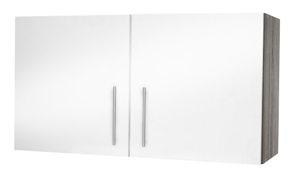 Hängeschrank JUDITH 100x64cm, Trüffeleiche / Hochglanz-Weiß