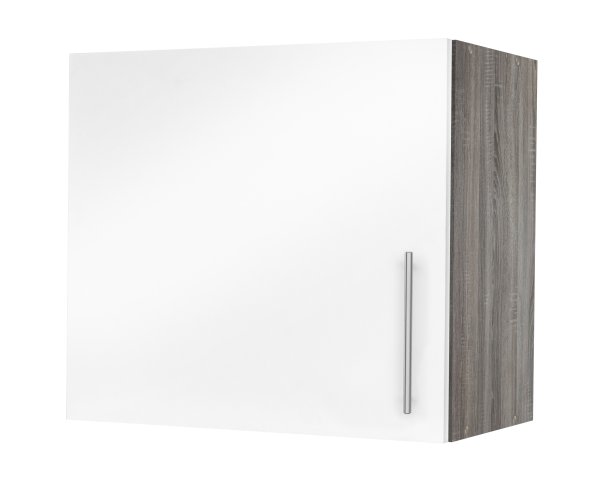Hängeschrank JUDITH 60x64cm, Trüffeleiche / Hochglanz-Weiß