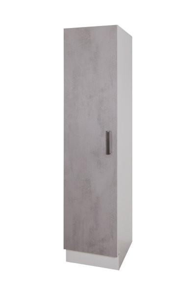Küchen Seitenschrank MARA 50x212x60cm, Weiß / Betonoptik