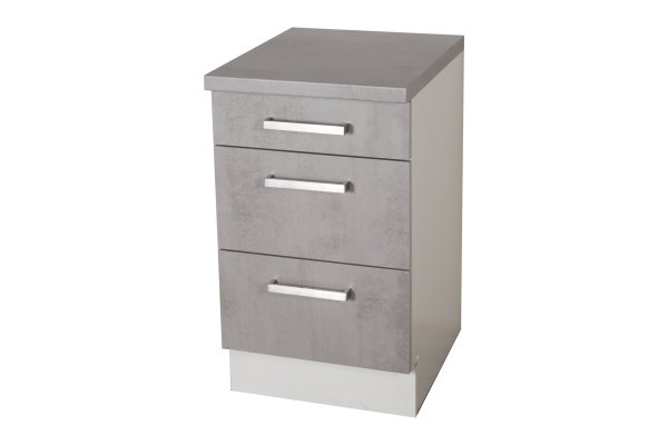 Küchen Topfschrank MARA 50x60cm, Weiß / Betonoptik