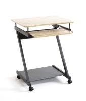 Computertisch auf Rollen - Anthrazit/Eiche