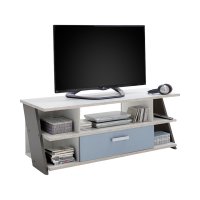 HIFI/TV Board NONA 5, Sandeiche Nachbildung/Weiss/Lava/Denim