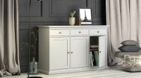 Sideboard Paris, 3 Türen und 3 Schubladen - Weiß